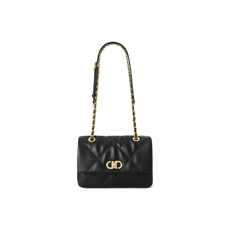 CASSILE Cow Leather Patchwork Synthetic Leather Shoulder Bag Chain Shoulder Bag Women's Multicolor-1