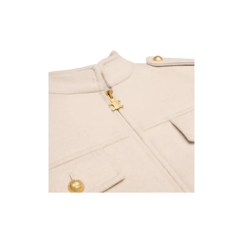 CELINE Zip Up Long Sleeved Jacket-5