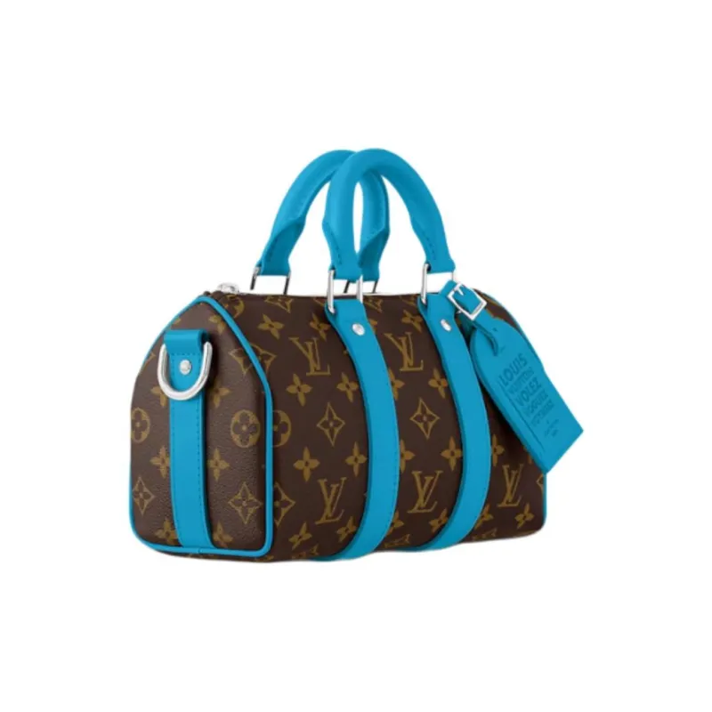 LOUIS VUITTON Coated Canvas Handbag Shoulder Bag Crossbody Bag Men's Blue & Brown-2