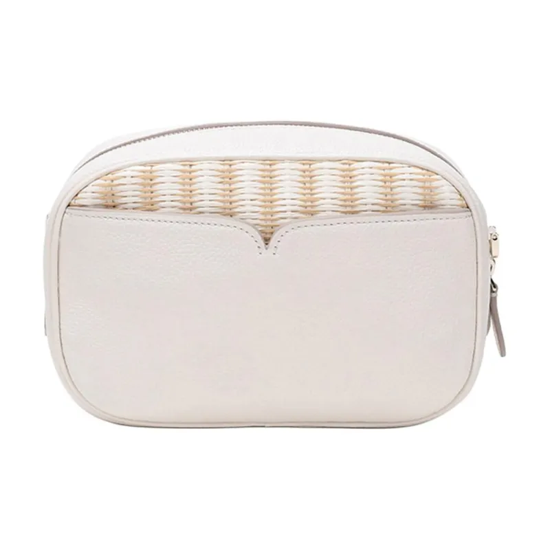 Kate Spade Straw Woven Camera Bag, Shoulder Bag, Crossbody Bag Women's White Beige Yellow-3