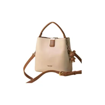 JOSINY Cow Leather Bucket Bag, Shoulder Bag, Crossbody Bag, Handbag Regular Women's Apricot