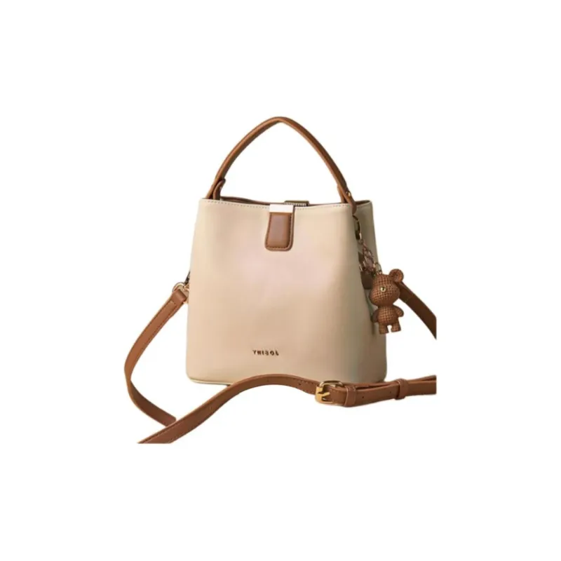 JOSINY Cow Leather Bucket Bag, Shoulder Bag, Crossbody Bag, Handbag Regular Women's Apricot-0