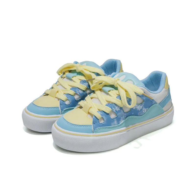 B10CROWN Wear resistant Lightweight Breathable And Non slip. Low Top Skateboard Shoes Women's Glacier Blue-3