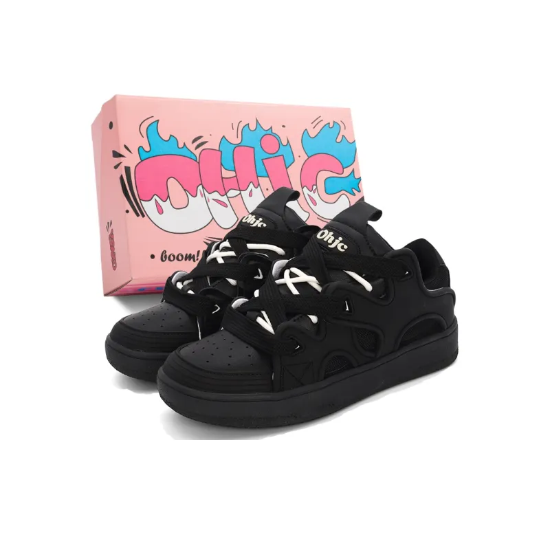 OHJC Slip-Resistant Cushioning Wear-Resistant Lightweight Breathable Low-Top Skateboard Shoes Unisex-6