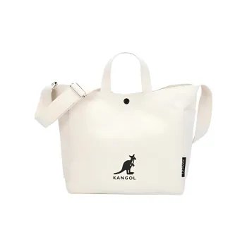 KANGOL Canvas Tote Bag Shopping Bag Shoulder Bag Crossbody Bag Handbag Regular Unisex White