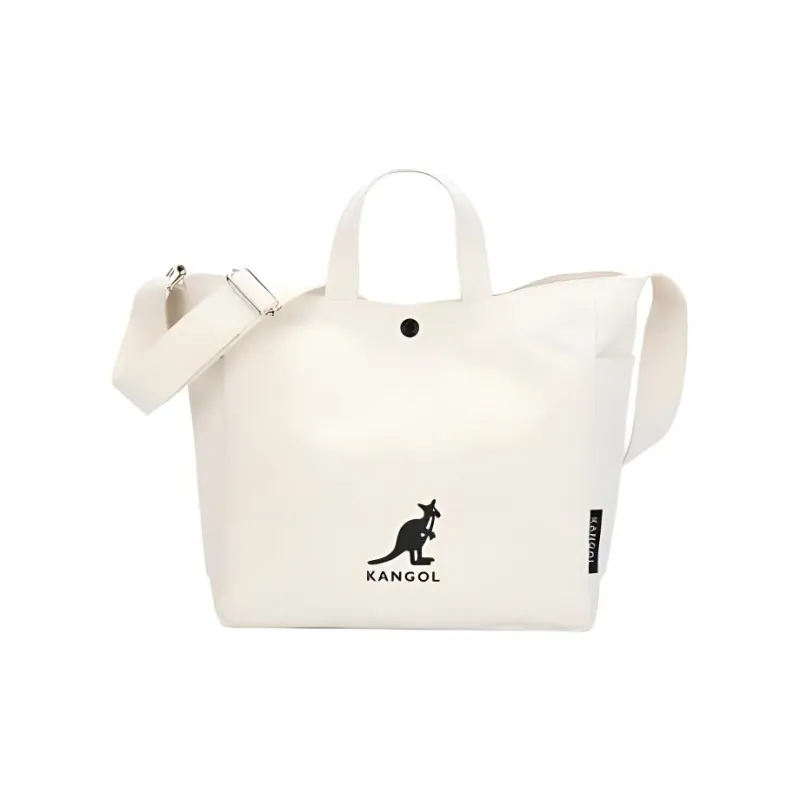 KANGOL Canvas Tote Bag Shopping Bag Shoulder Bag Crossbody Bag Handbag Regular Unisex White-0