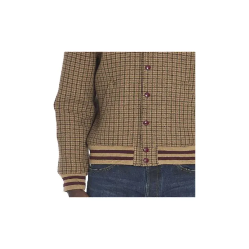 CELINE Triomphe Teddy Jacket In Houndstooth Wool-6