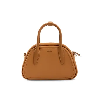 HONGU Cow Leather Bowling Bag Handbag Small Size Women's Multicolor