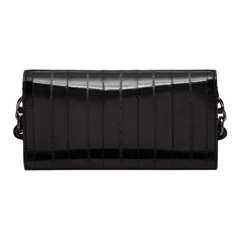 Valentino Vlogo Eel Skin Shoulder Bag, Crossbody Bag, Wallet Women's Black-2