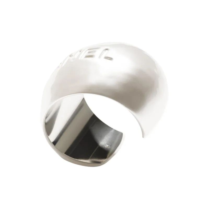 CHANEL Metal Resin Bangles Women's Silver-1