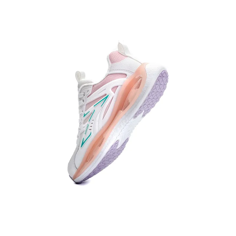 POLUDIYIPI Running Shoes Women's Low Top Crystal Velvet White Pink-2