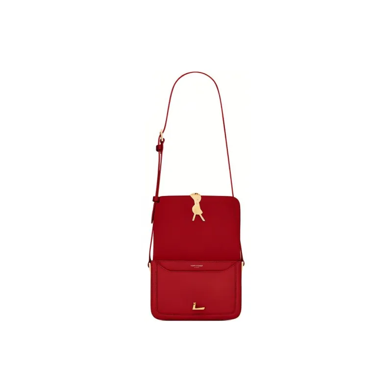 SAINT LAURENT Leather Tofu Bag Shoulder Bag Crossbody Bag Small Size Women's Cupid Red-3