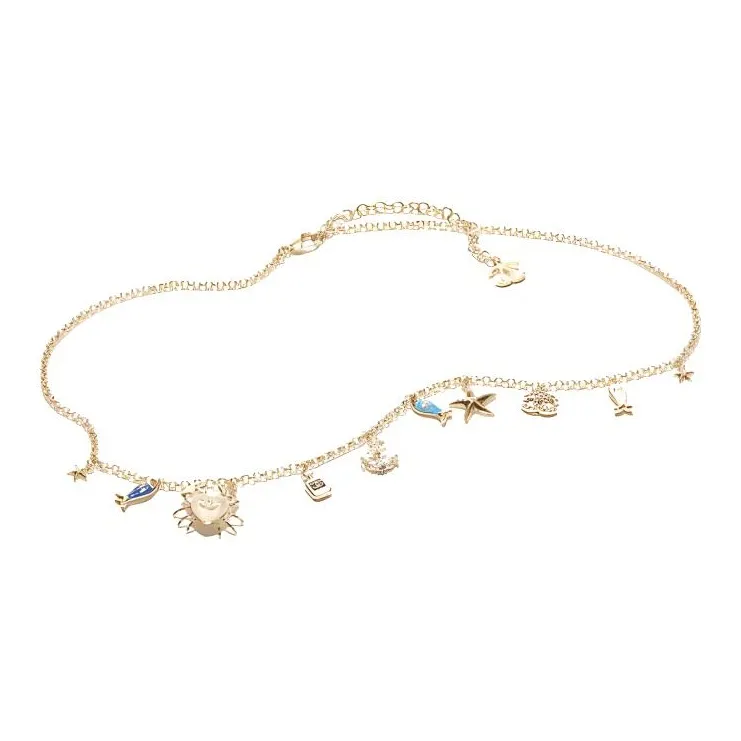 CHANEL Metal Colored Glaze Resin Rhinestone Waist Chains Women's Gold --0