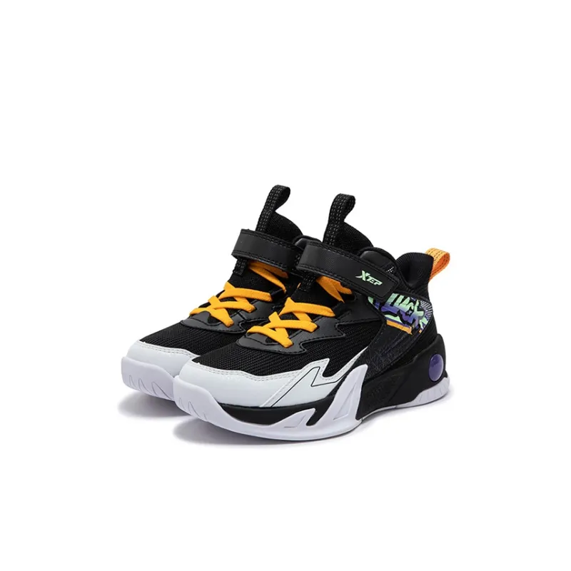 XTEP Anti-Slip Wear-Resistant Children's Basketball Shoes Black Tejidos Blanco Kids'-1
