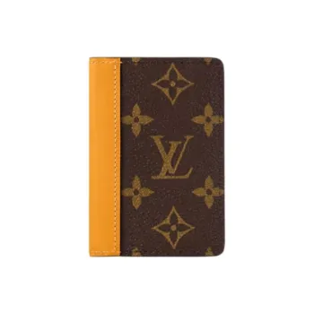 LOUIS VUITTON Coated Canvas Card Holder Men's Safran Yellow