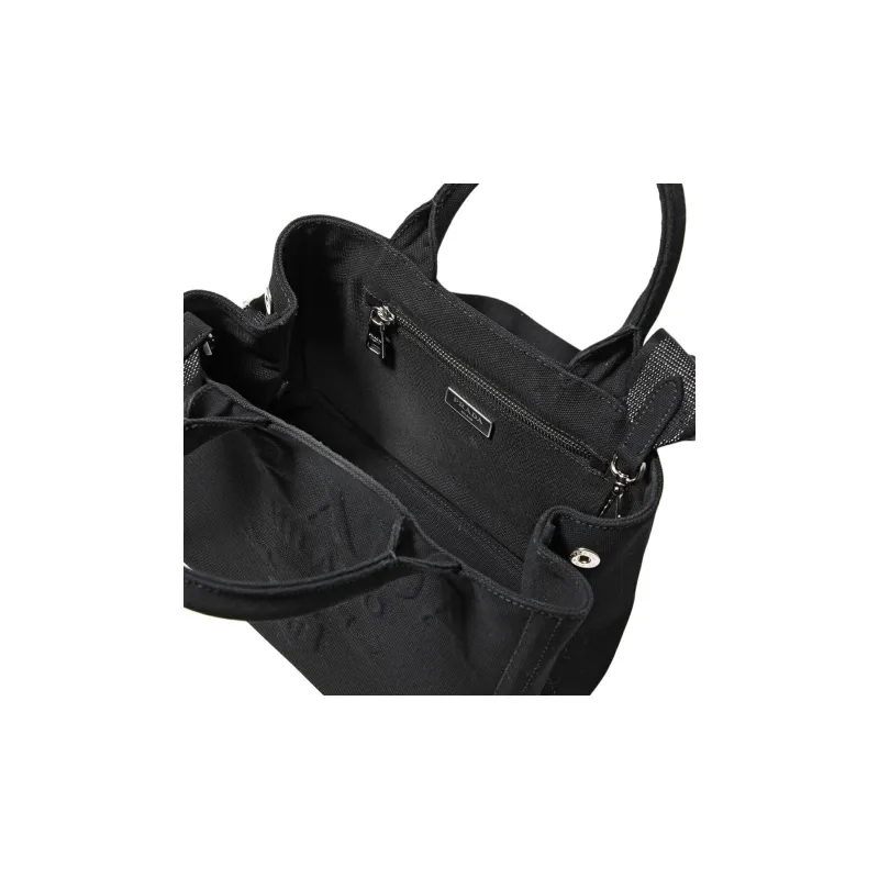 PRADA Canvas Canvas Bag Tote Bag Shopping Bag Shoulder Bag Crossbody Bag Handbag Women's Black-4