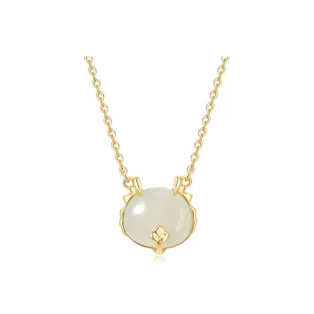 WEITIANXUAN Hetian Jade Necklaces White Jade/Pale Greenish White Jade Unisex