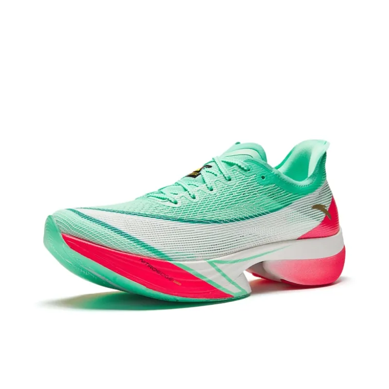 Anta C10 Pro Slip Resistant Breathable Low Top Running Shoes Men's Red Green Mismatched-2