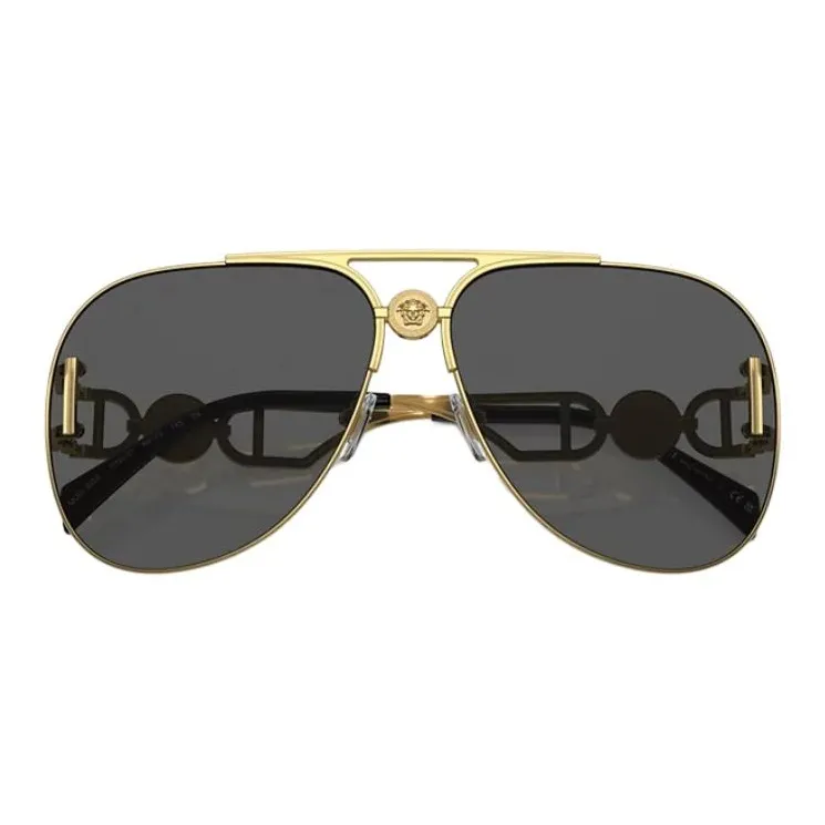VERSACE Metal Aviator Sunglasses Unisex Gold-1