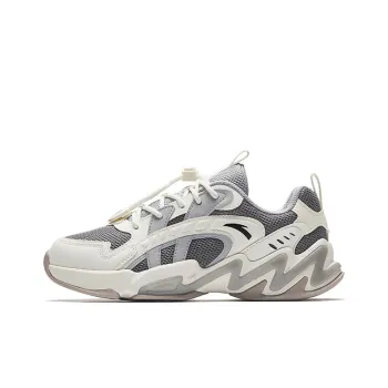 Antakids Breathable Lightweight Cushioning Low Top Kids Lifestyle Shoes White Gray Unisex