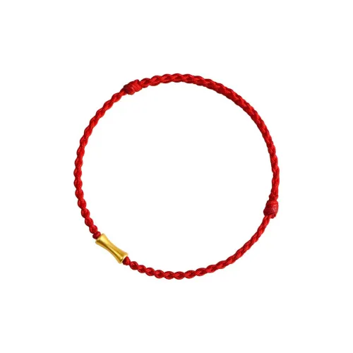 YORISTEINK Peaceful Landing Bamboo Fine Rope #Good Luck 999 Solid Gold Fixed Price Gold Bracelet Unisex