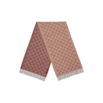 GUCCI Cashmere Knit Scarves Women's Brown