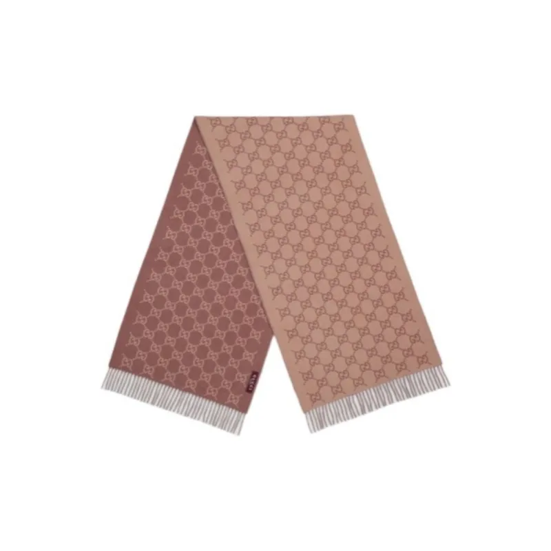 GUCCI Cashmere Knit Scarves Women's Brown-0