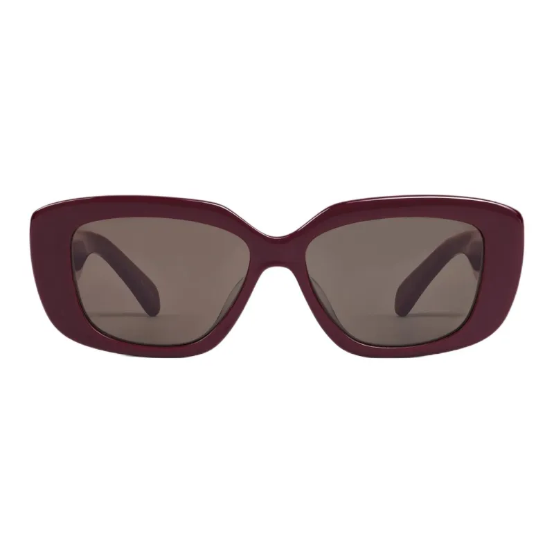 CELINE Acetate Rectangular Sunglasses Women's Dark Purple-1
