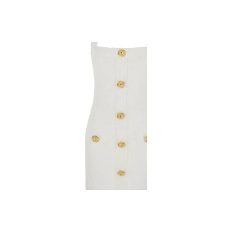 BALMAIN Halterneck Tweed Mini Dress-3