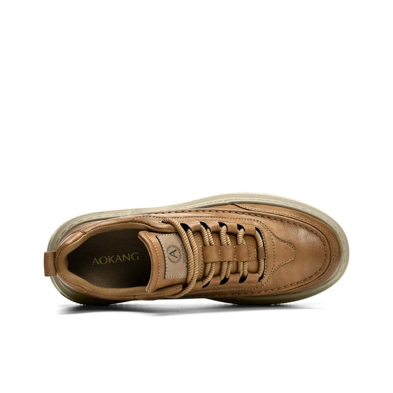 AOKANG Air Force One Series Skateboard Shoes Men Low Top Black, Yellow Brown-8