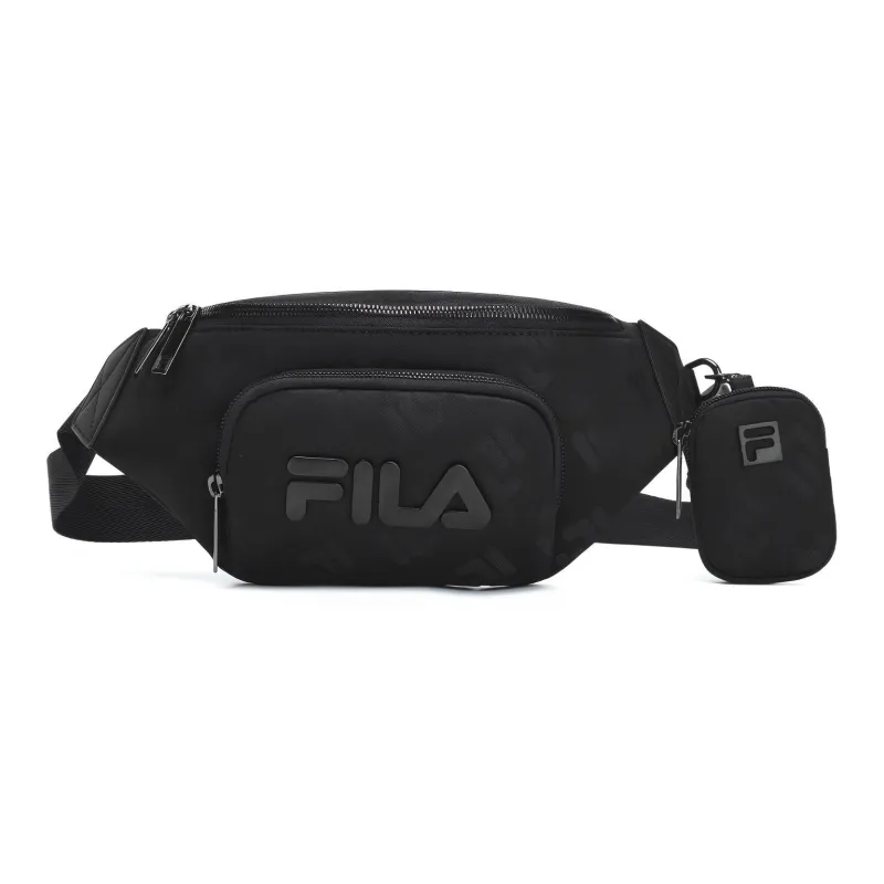 FILA Fabric Shoulder Bag, Crossbody Bag, Fanny Pack Regular Unisex Pitch Black-0