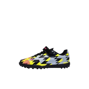 KELME Starburst Collection Slip Resistant Lightweight Cushioning Low Top Kids' Soccer Shoes Black Neon Yellow Kids'