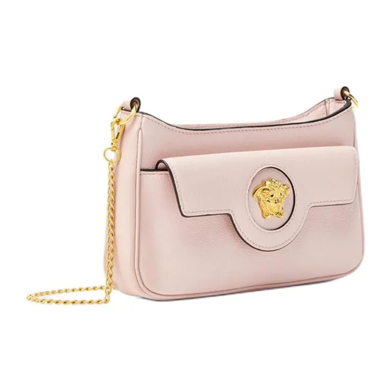 VERSACE La Medusa Calfskin Crossbody Bag, Shoulder Bag Mini Women's Light Pink Red-1