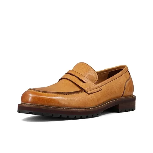 ZSBELLA Dress Shoes Men Low Top Brown-3