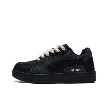 ΛOLUNKΛ Coverage Wear Resistant Slip Resistant Low Top Skateboard Shoes Unisex Black White
