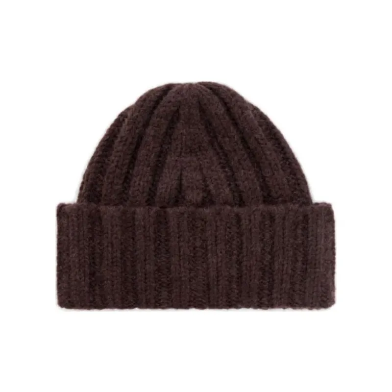 ARKET Cotton, Alpaca, Wool Beanies Women's Dark Brown/Black-0