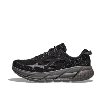 HOKA ONE ONE Clifton LS Anti Slip Wear Resistant Low Top Running Shoes Unisex Black