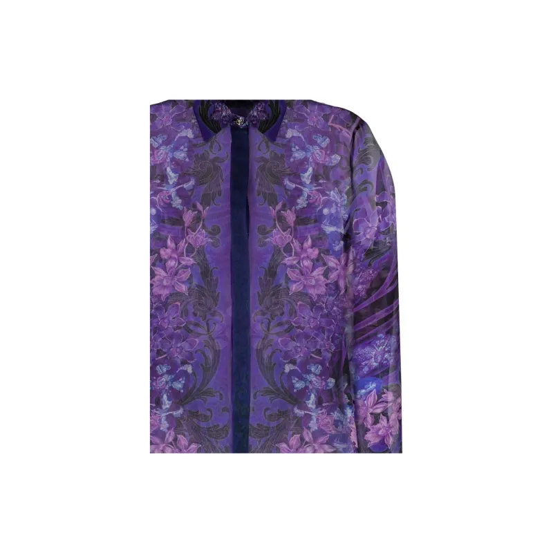 VERSACE Floral Printed Button Up Shirt-4