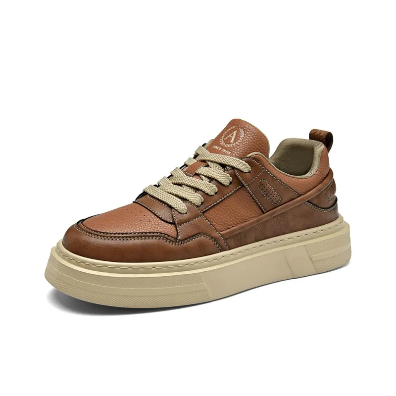 AOKANG Air Force One Series Skateboard Shoes Men Low Top Yellow Brown, Red Brown-6