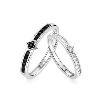 I Do&Co. 925 Sterling Silver Zirconia Rings Unisex