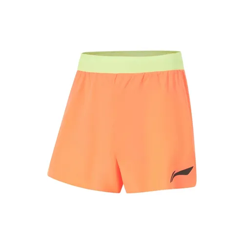 LiNing Running Collection Sports Shorts Men's Fluorescent Melon Orange