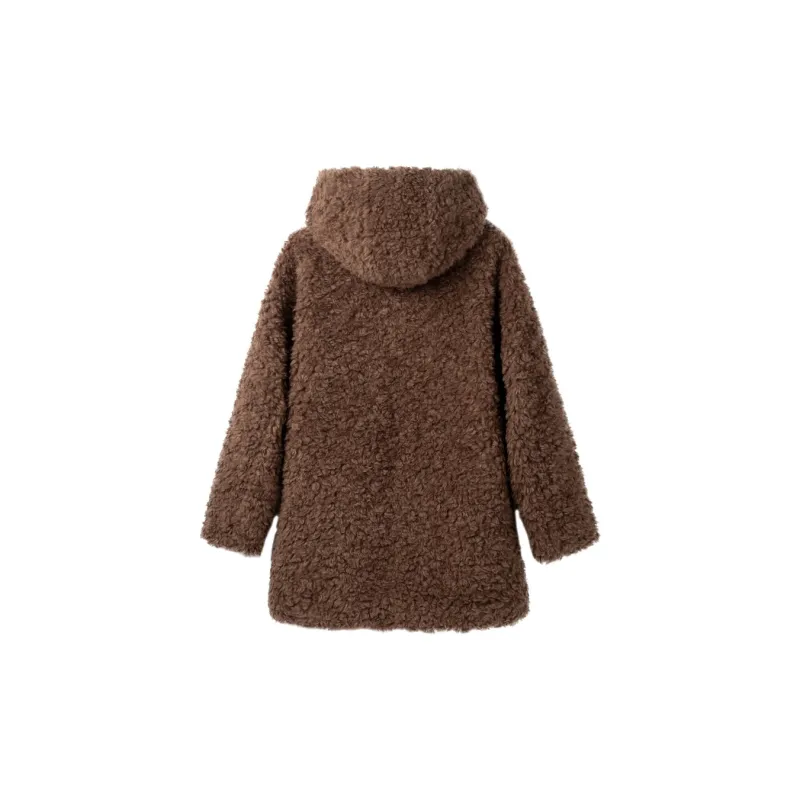 LEDIN Velvet feel Coat Women's Latte Umber-1
