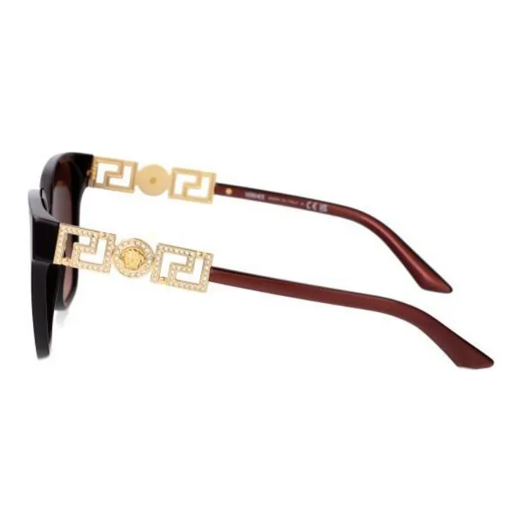 VERSACE Acetate Square Sunglasses Women's Red-1