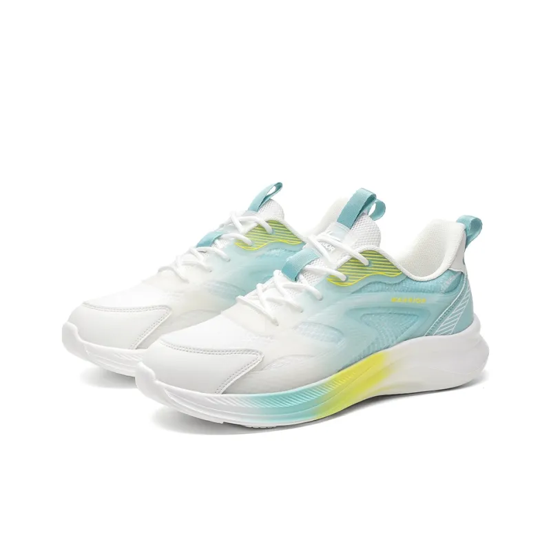 Warrior Anti Slip And Wear Resistant Lightweight Low Top Casual Running Shoes Men's White Blue Yellow-3
