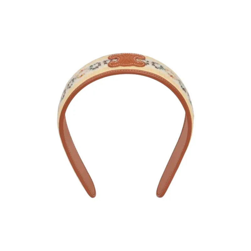 CELINE Wool Hair Bands Women's Yellow-2