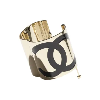 CHANEL Metal Resin Bangles Women's Gold