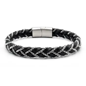 DAP Titanium Steel Leather Wristbands Unisex