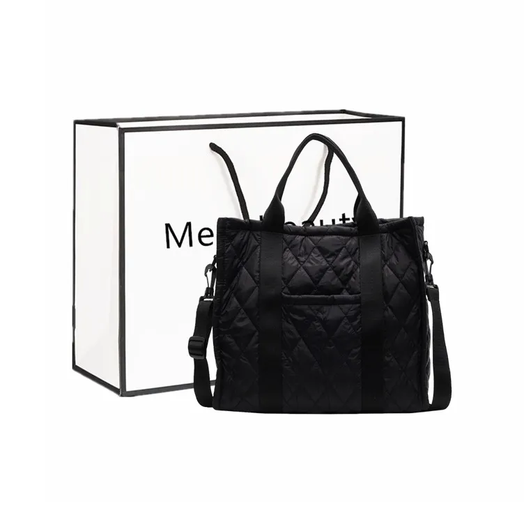 Fitchell Canvas Canvas Bag Crossbody Puffer Jacket Handbag Shoulder Bag Women's Black/Green/White/Khaki-0