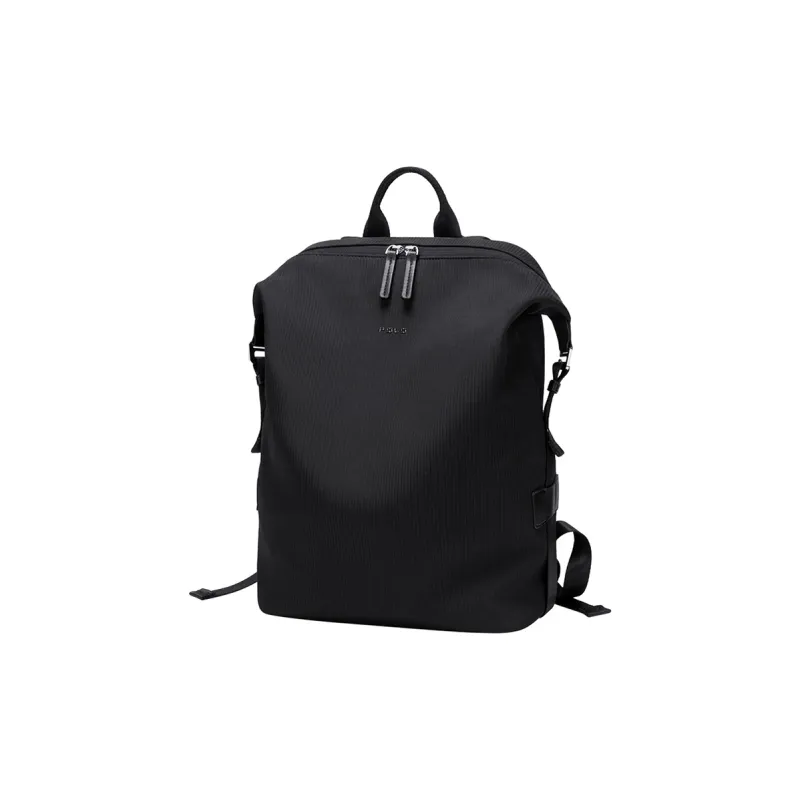 POLO Fabric Backpack Large Size Women's Black/White-0