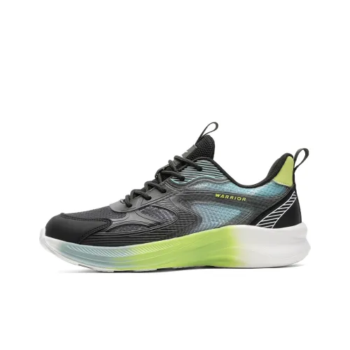 Warrior Anti Slip Wear Resistant Low Top Casual Running Shoes Men's Black Green Yellow